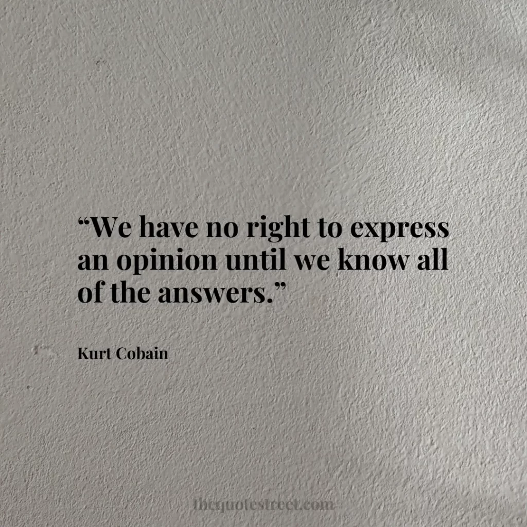 “We have no right to express an opinion until we know all of the answers.”