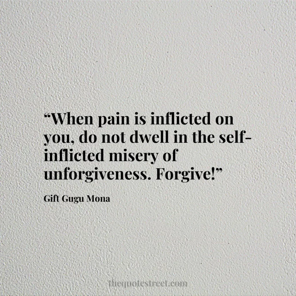 “When pain is inflicted on you