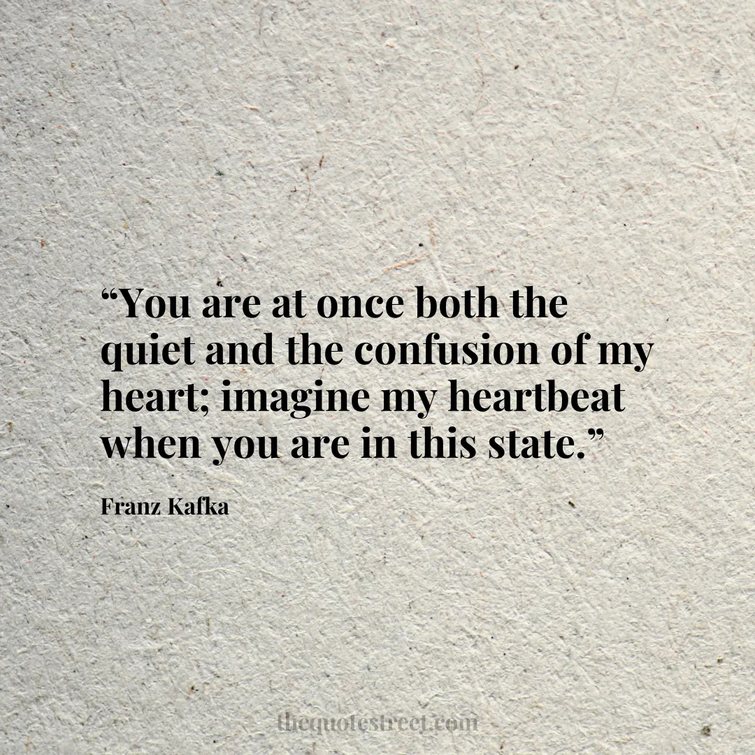 “You are at once both the quiet and the confusion of my heart; imagine my heartbeat when you are in this state.”