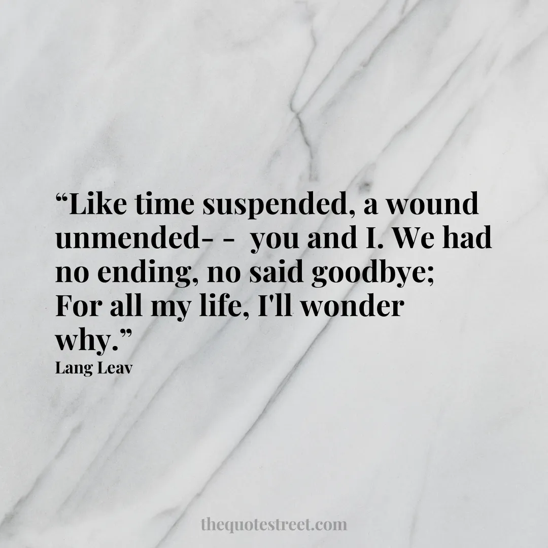 “Like time suspended