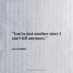 “You’re just another story I can’t tell anymore.”