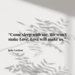 “Come sleep with me: We won't make Love