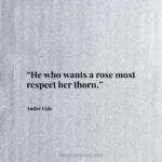 “He who wants a rose must respect her thorn.”