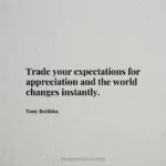 Trade your expectations for appreciation and the world changes instantly.- Tony Robbins