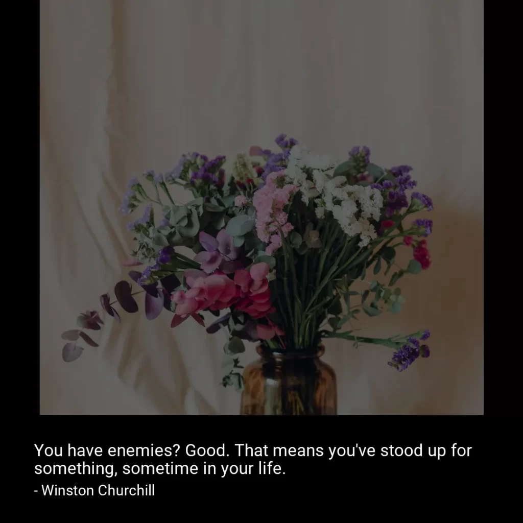 You have enemies? Good. That means you've stood up for something