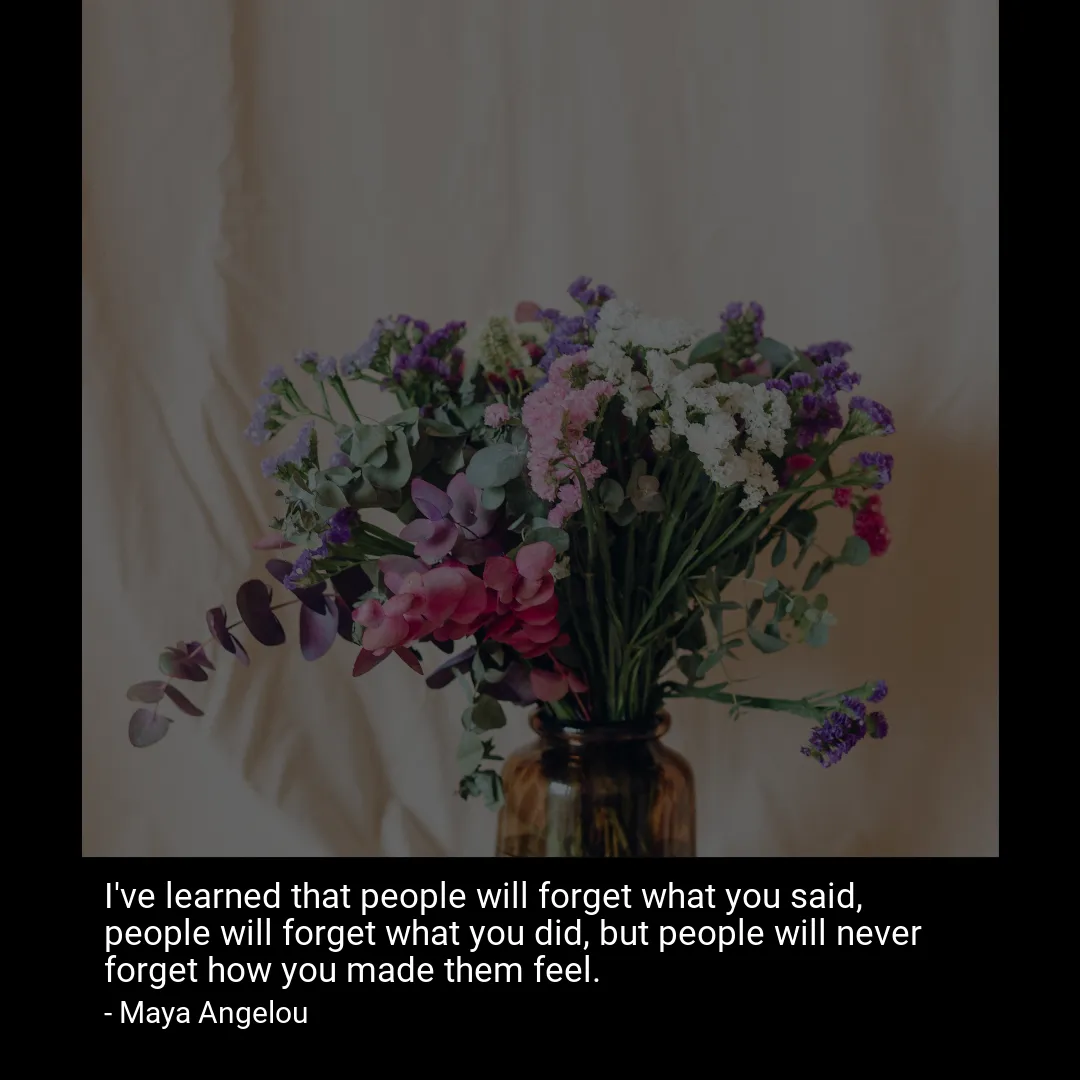 I've learned that people will forget what you said