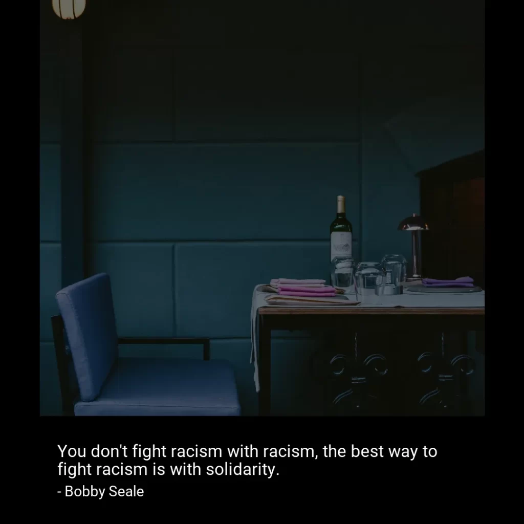 You don't fight racism with racism