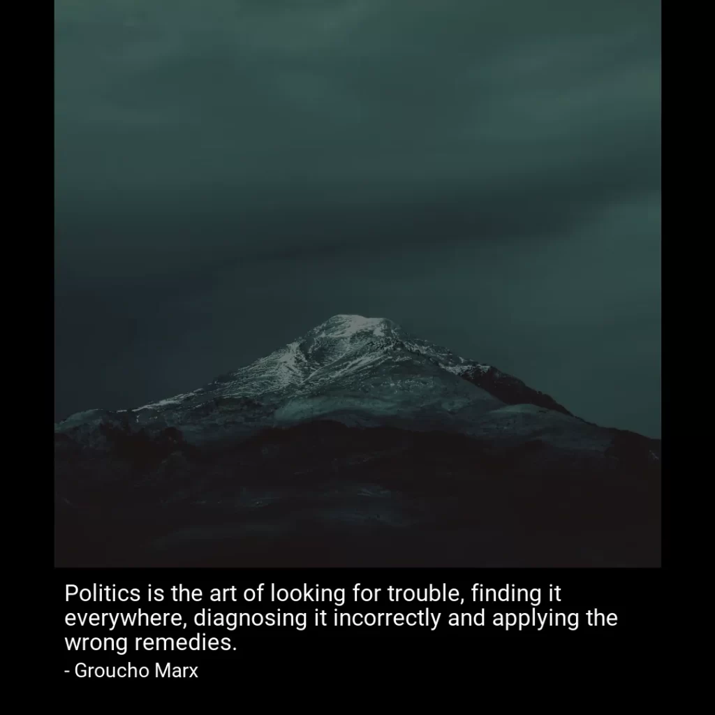 Politics is the art of looking for trouble