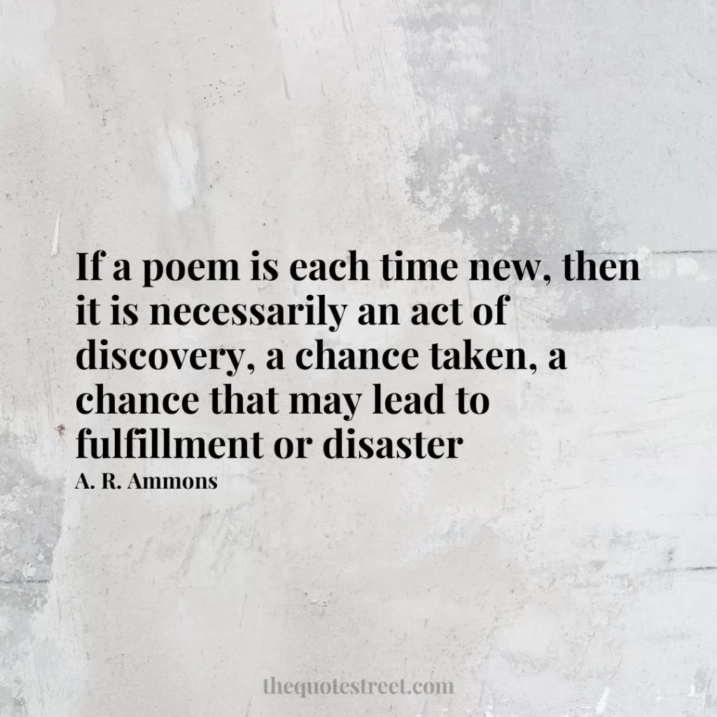 If a poem is each time new