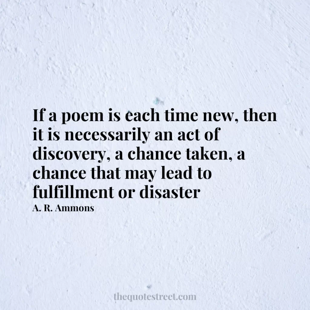 If a poem is each time new