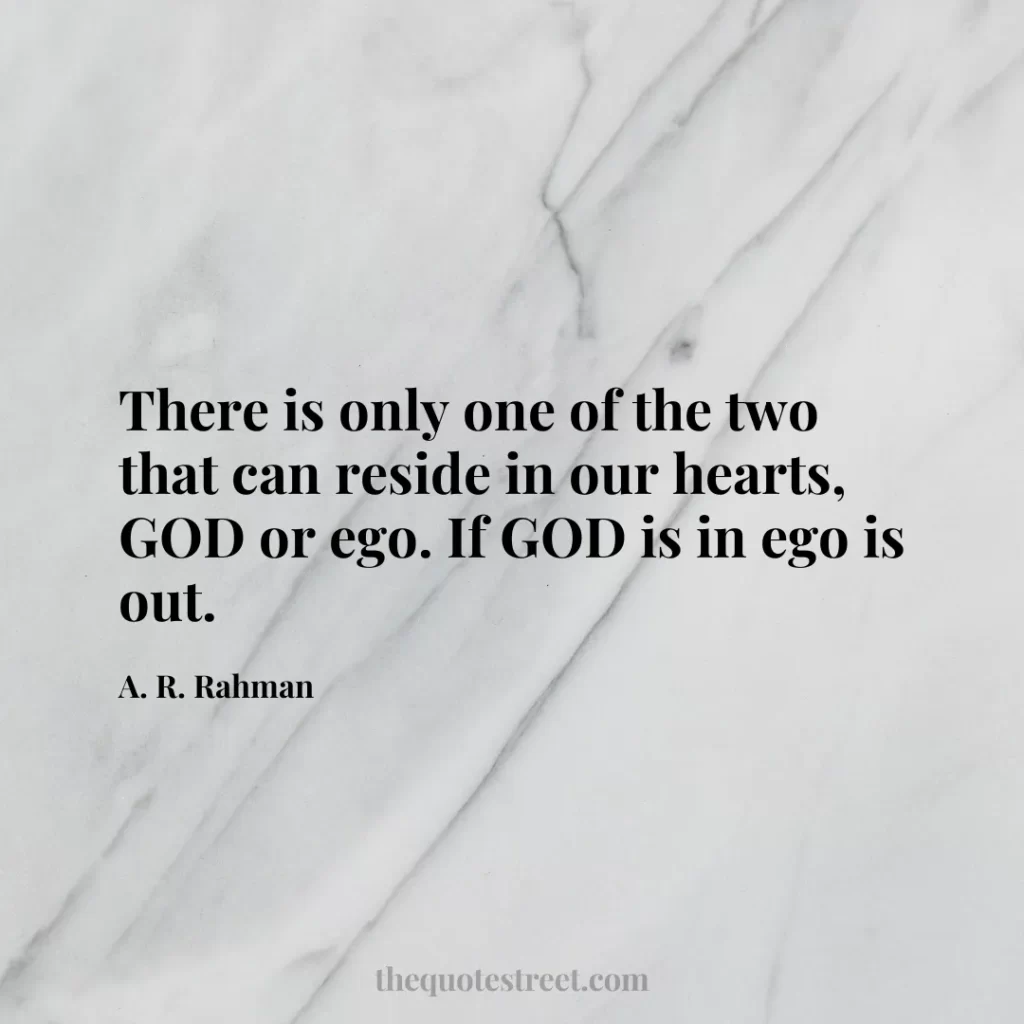 There is only one of the two that can reside in our hearts