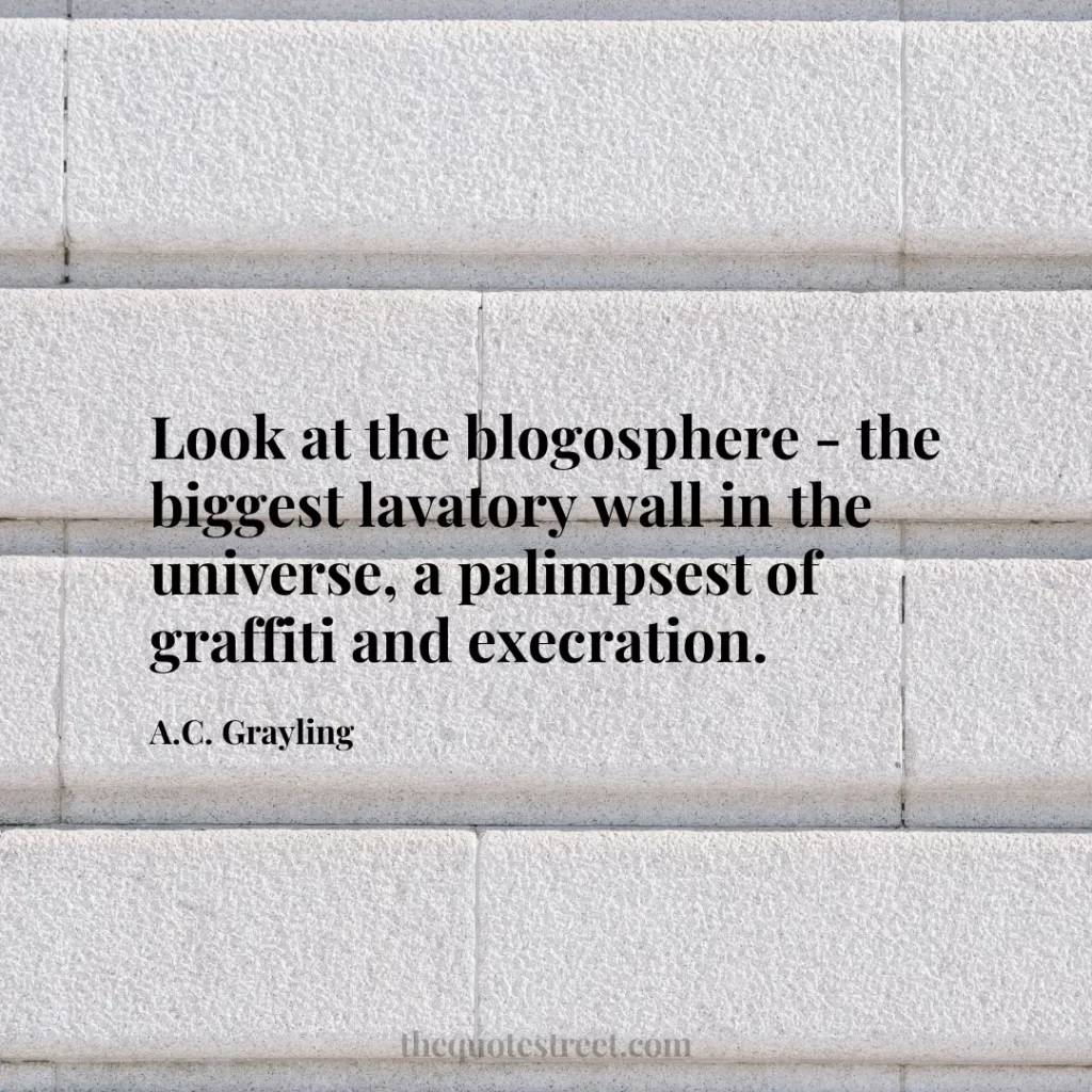 Look at the blogosphere - the biggest lavatory wall in the universe