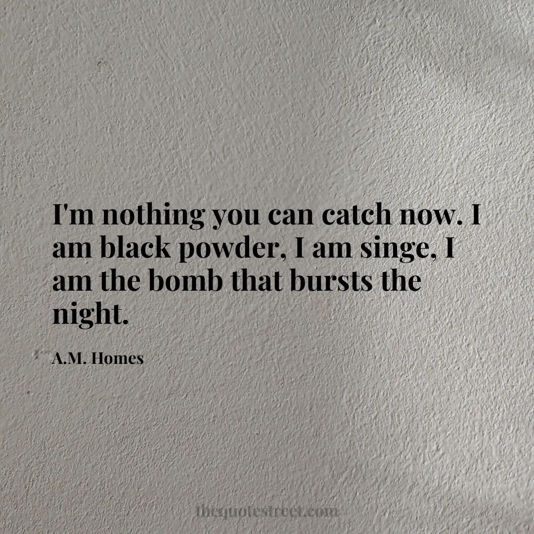 I'm nothing you can catch now. I am black powder