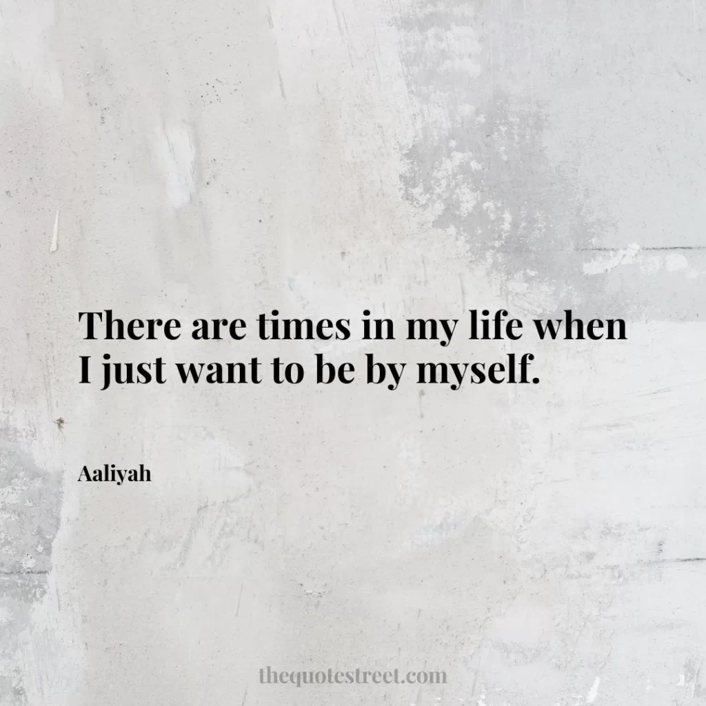 There are times in my life when I just want to be by myself. - Aaliyah