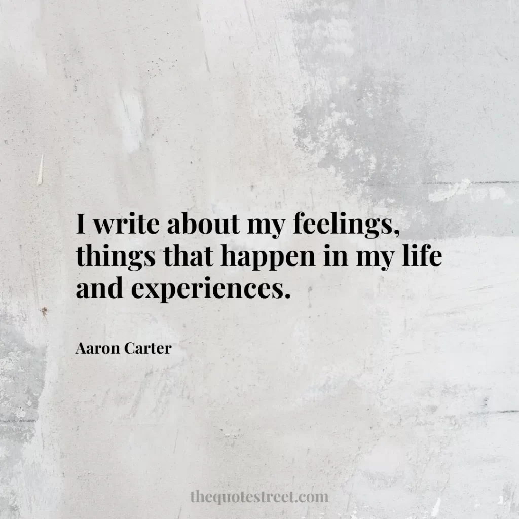 I write about my feelings