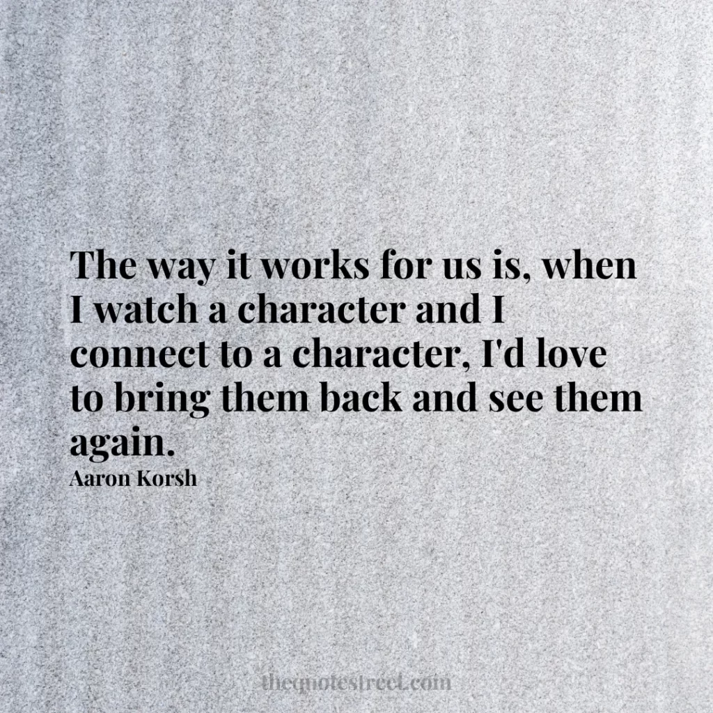 The way it works for us is