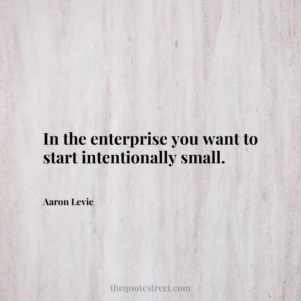 In the enterprise you want to start intentionally small. - Aaron Levie