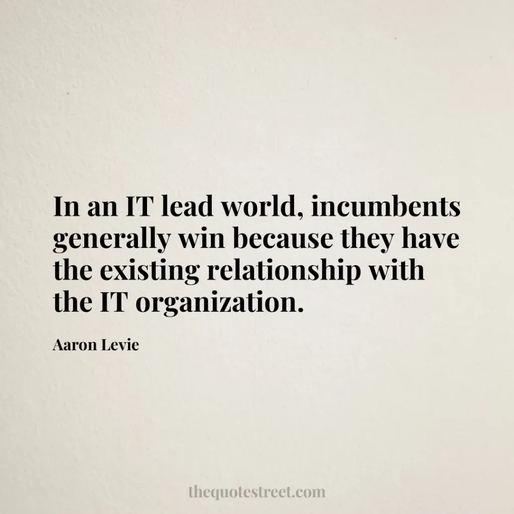 In an IT lead world