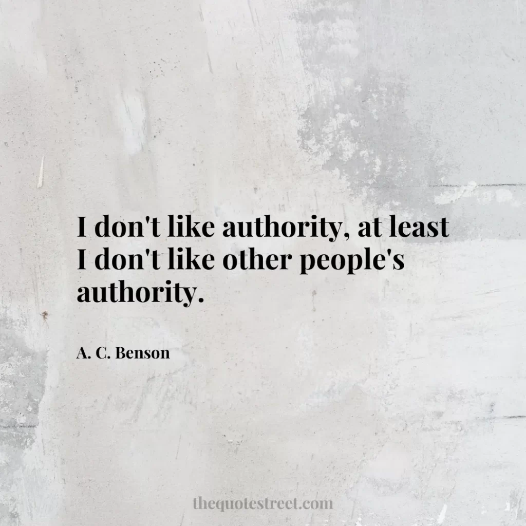 I don't like authority