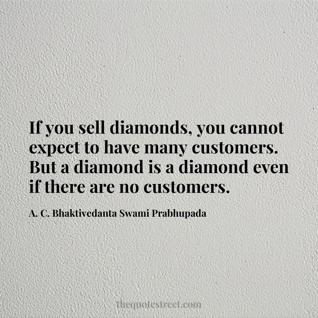 If you sell diamonds