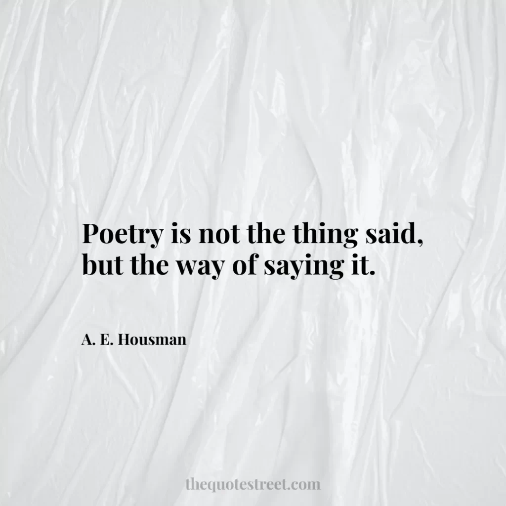Poetry is not the thing said