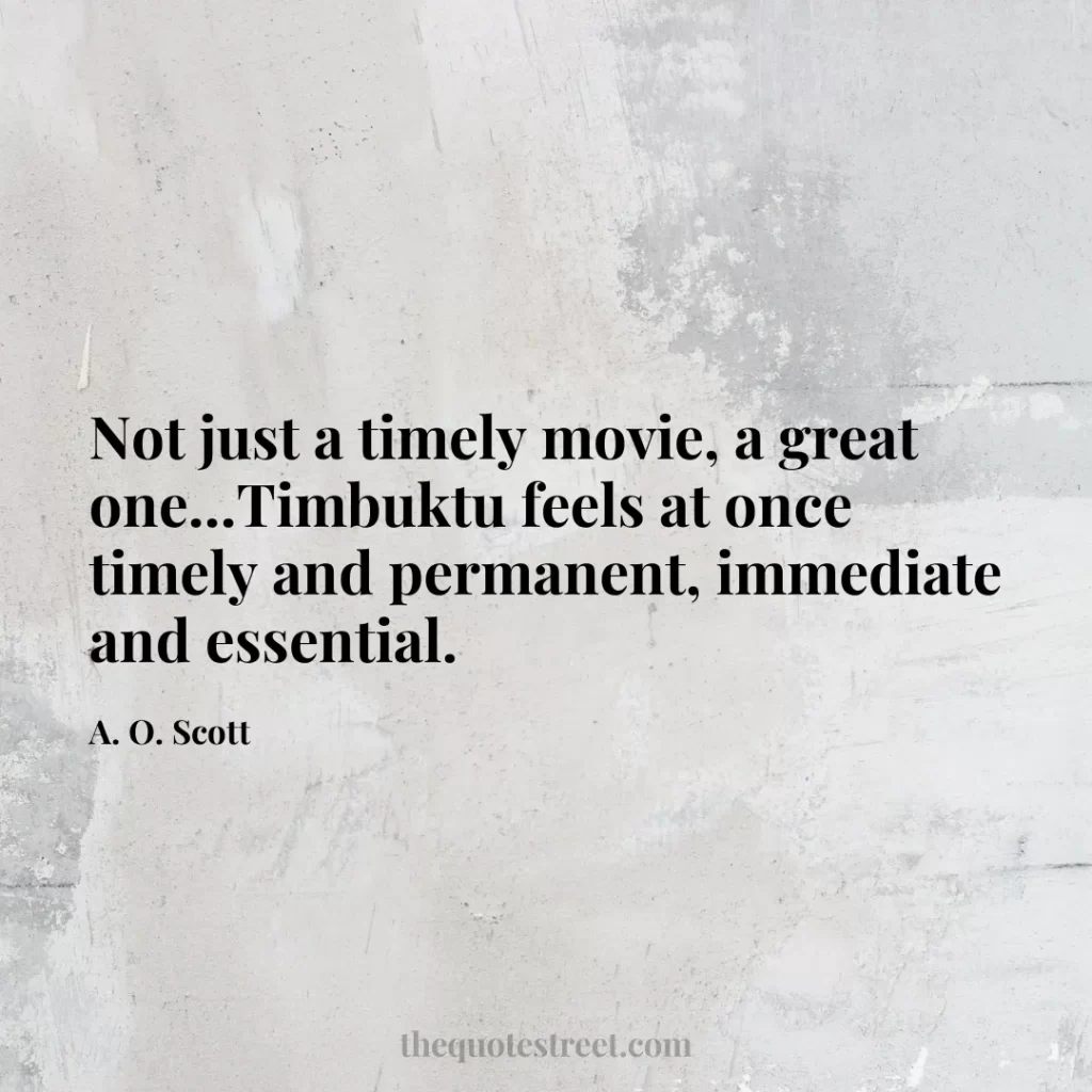 Not just a timely movie