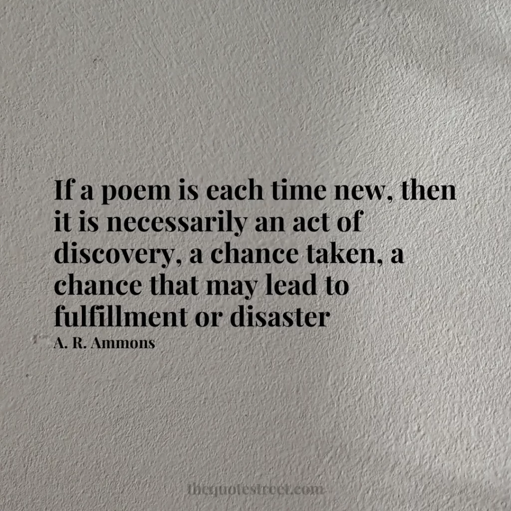 If a poem is each time new