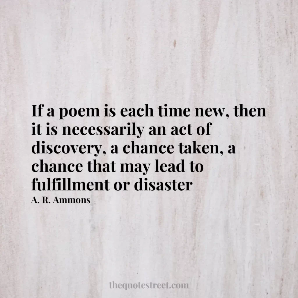 If a poem is each time new