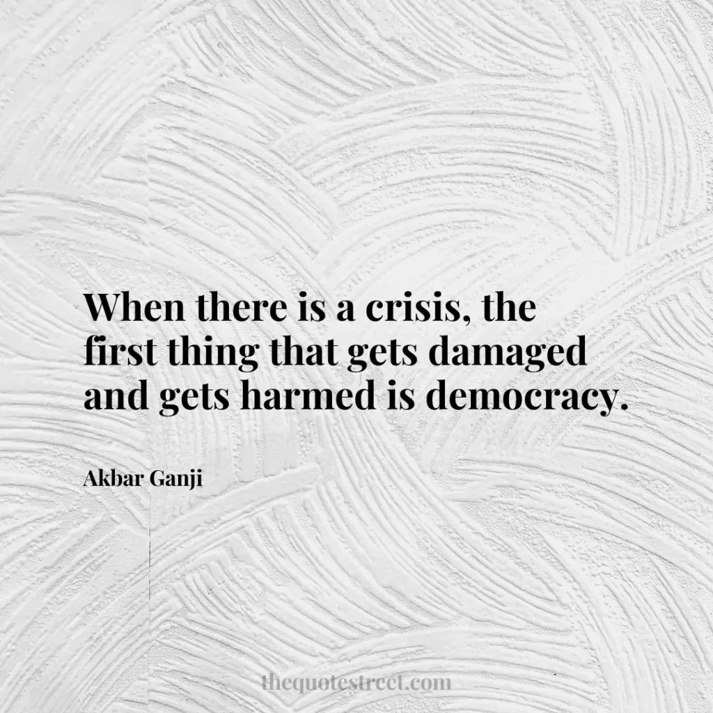 When there is a crisis