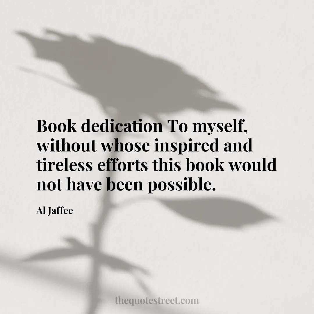 Book dedication To myself