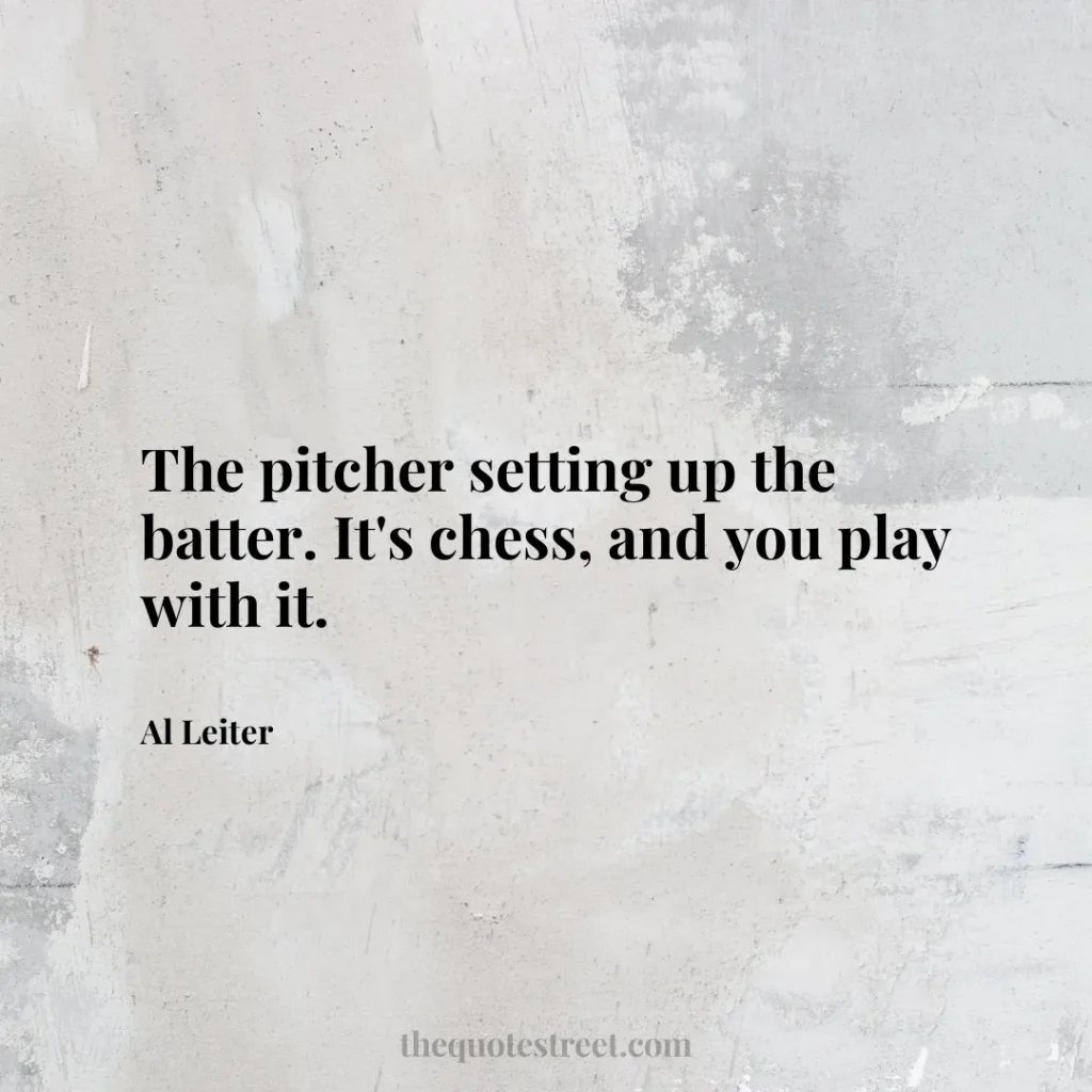 The pitcher setting up the batter. It's chess