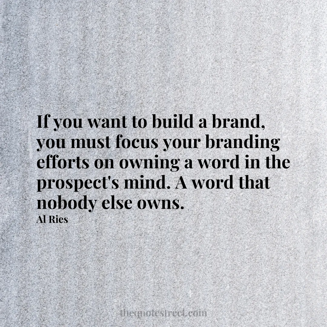 If you want to build a brand