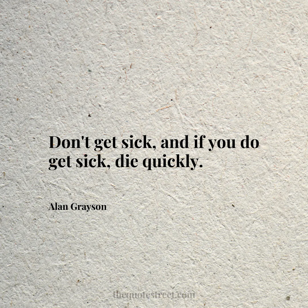 Don't get sick
