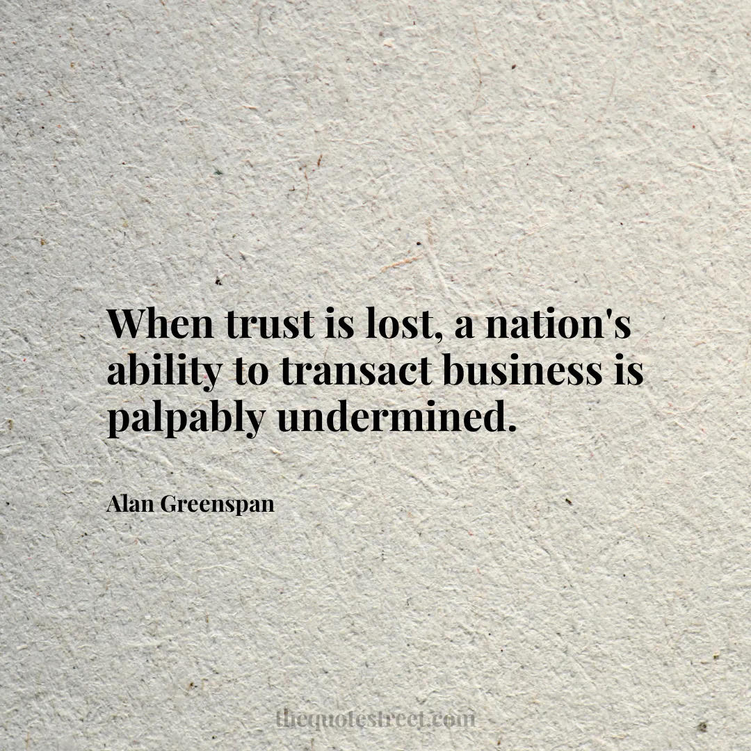 When trust is lost