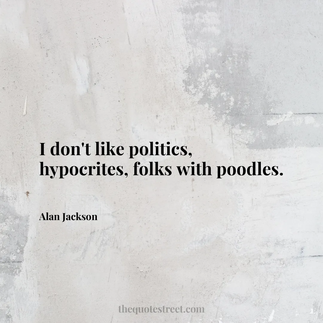 I don't like politics