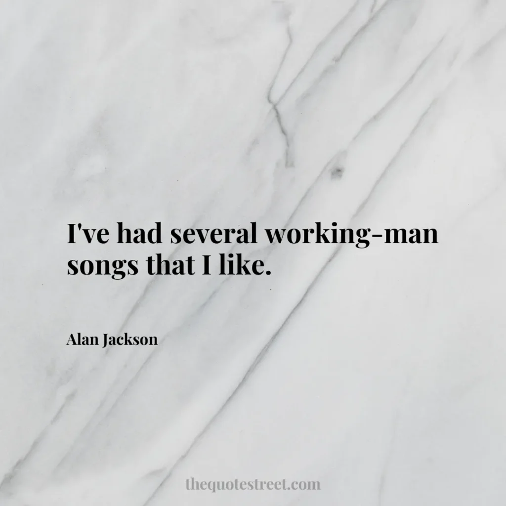 I've had several working-man songs that I like. - Alan Jackson