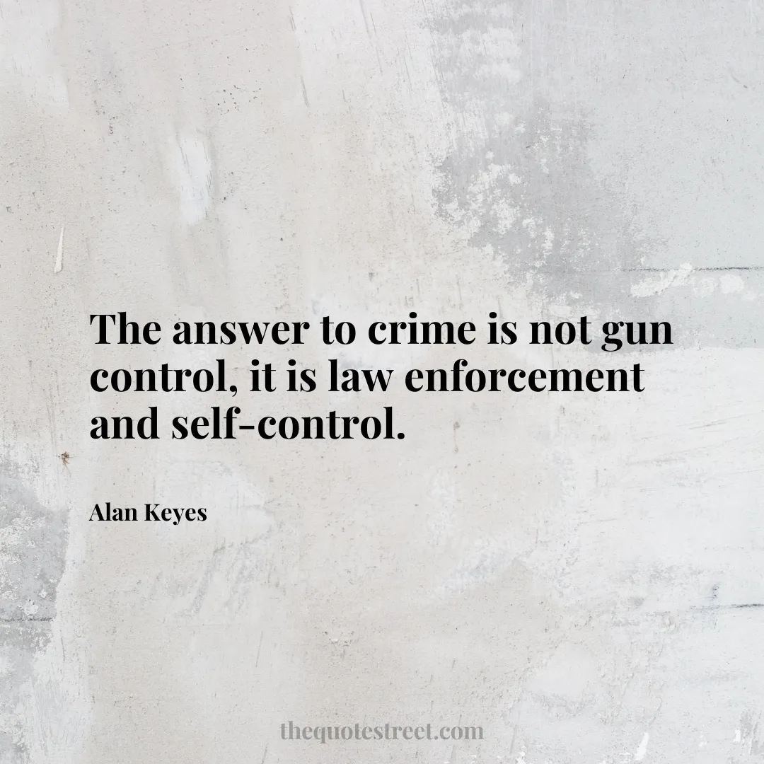 The answer to crime is not gun control
