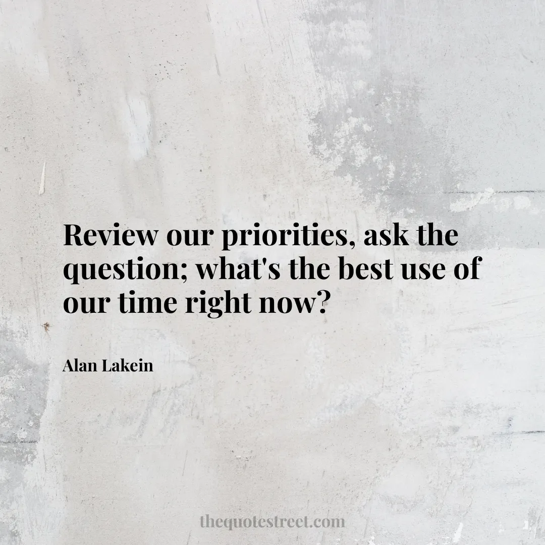 Review our priorities