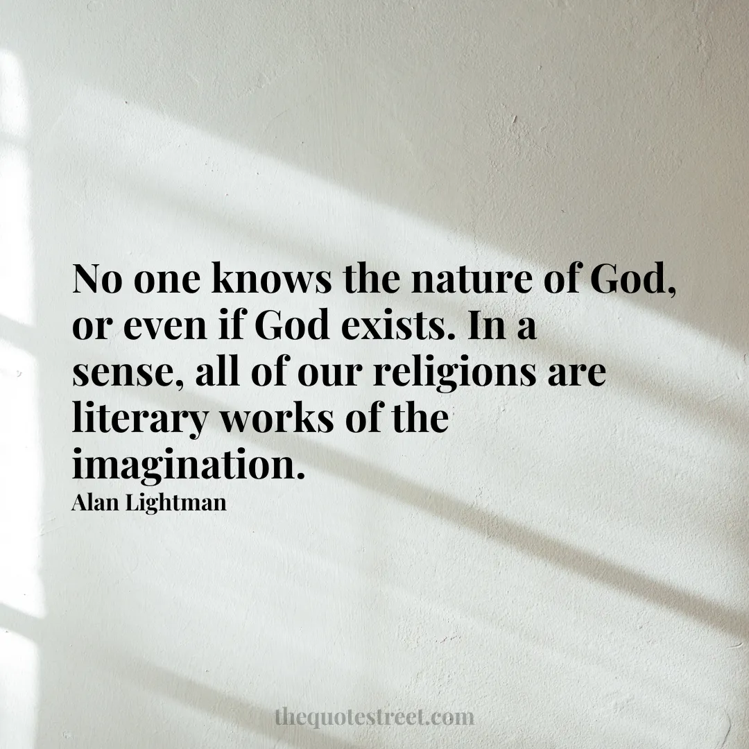 No one knows the nature of God