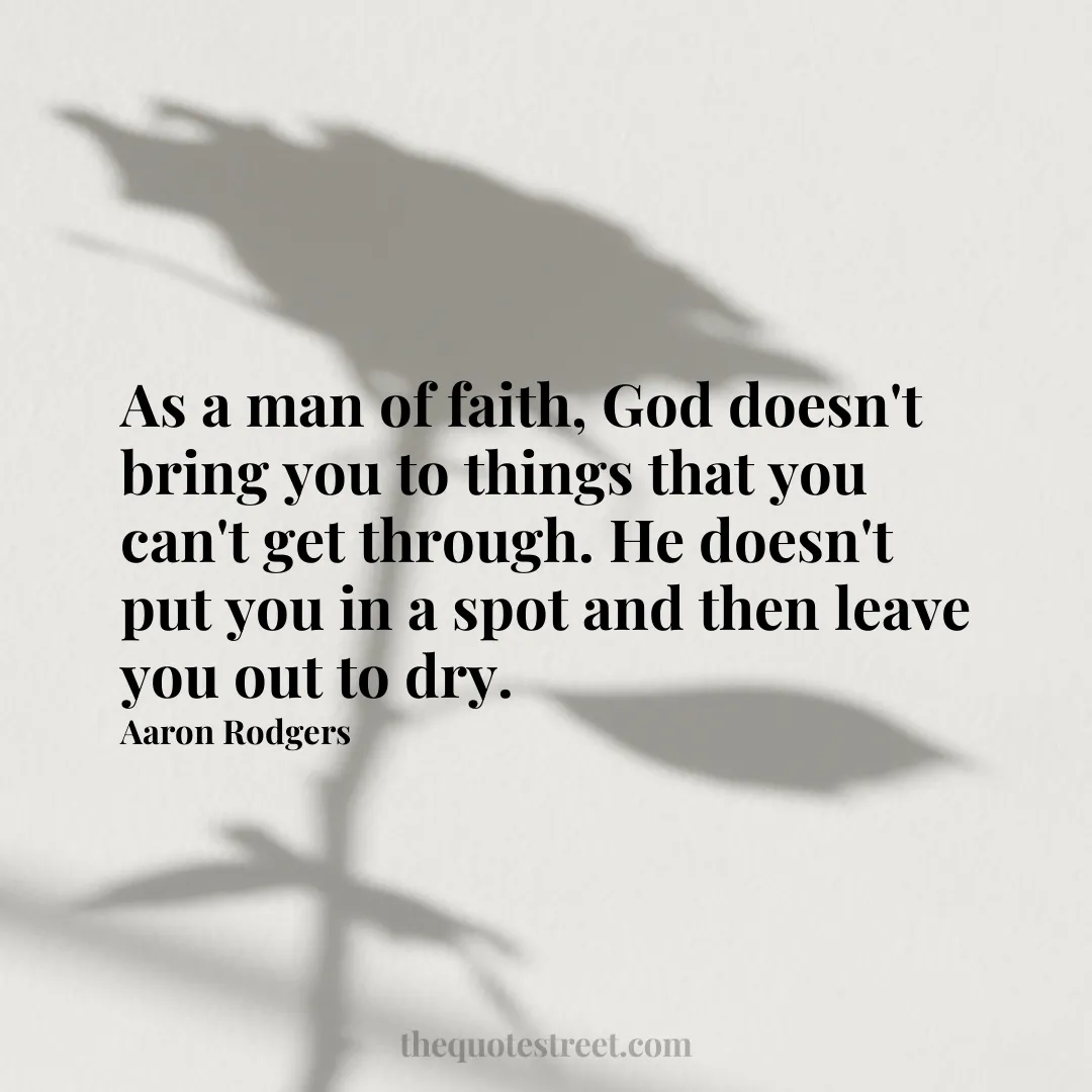 As a man of faith