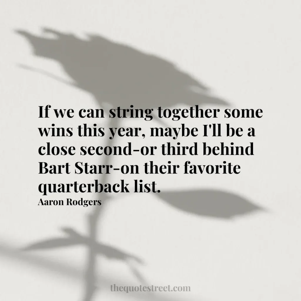 If we can string together some wins this year