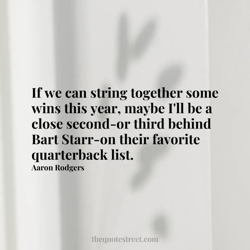 If we can string together some wins this year