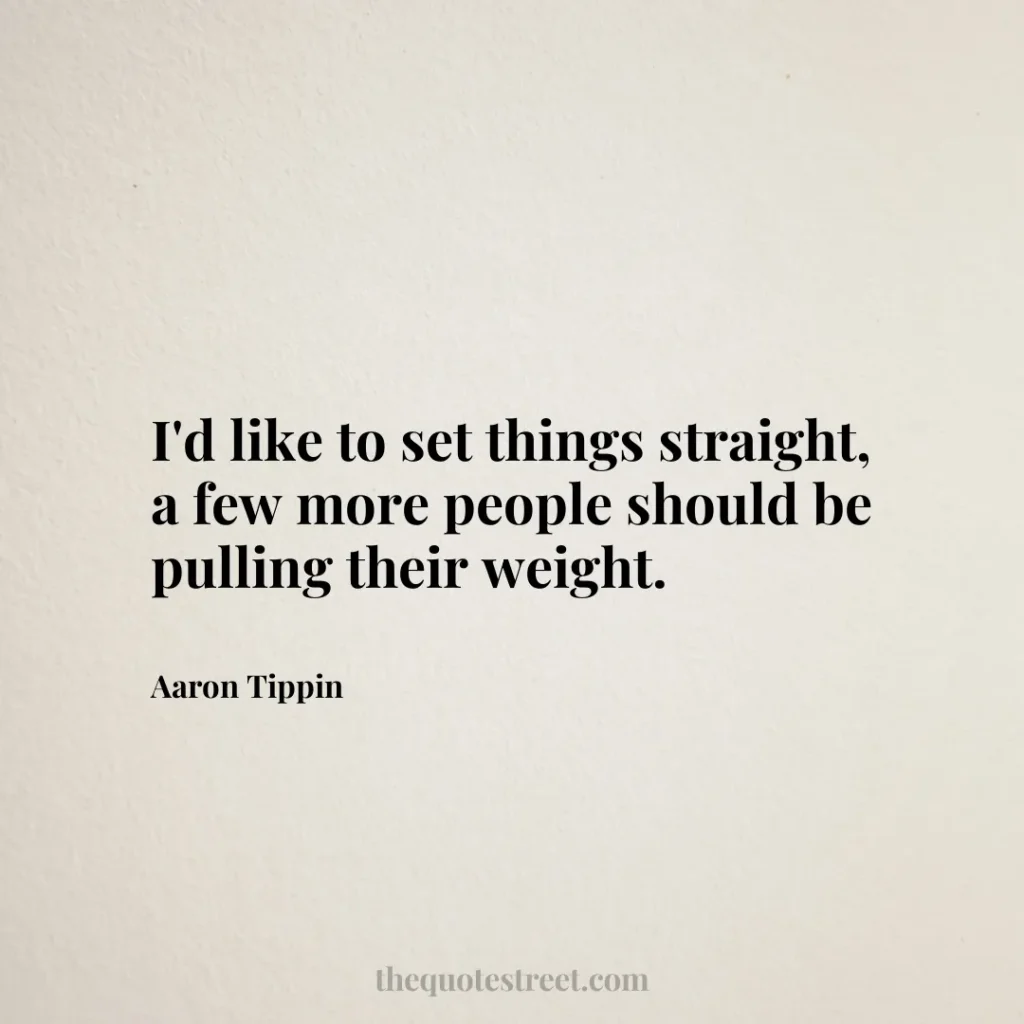 I'd like to set things straight