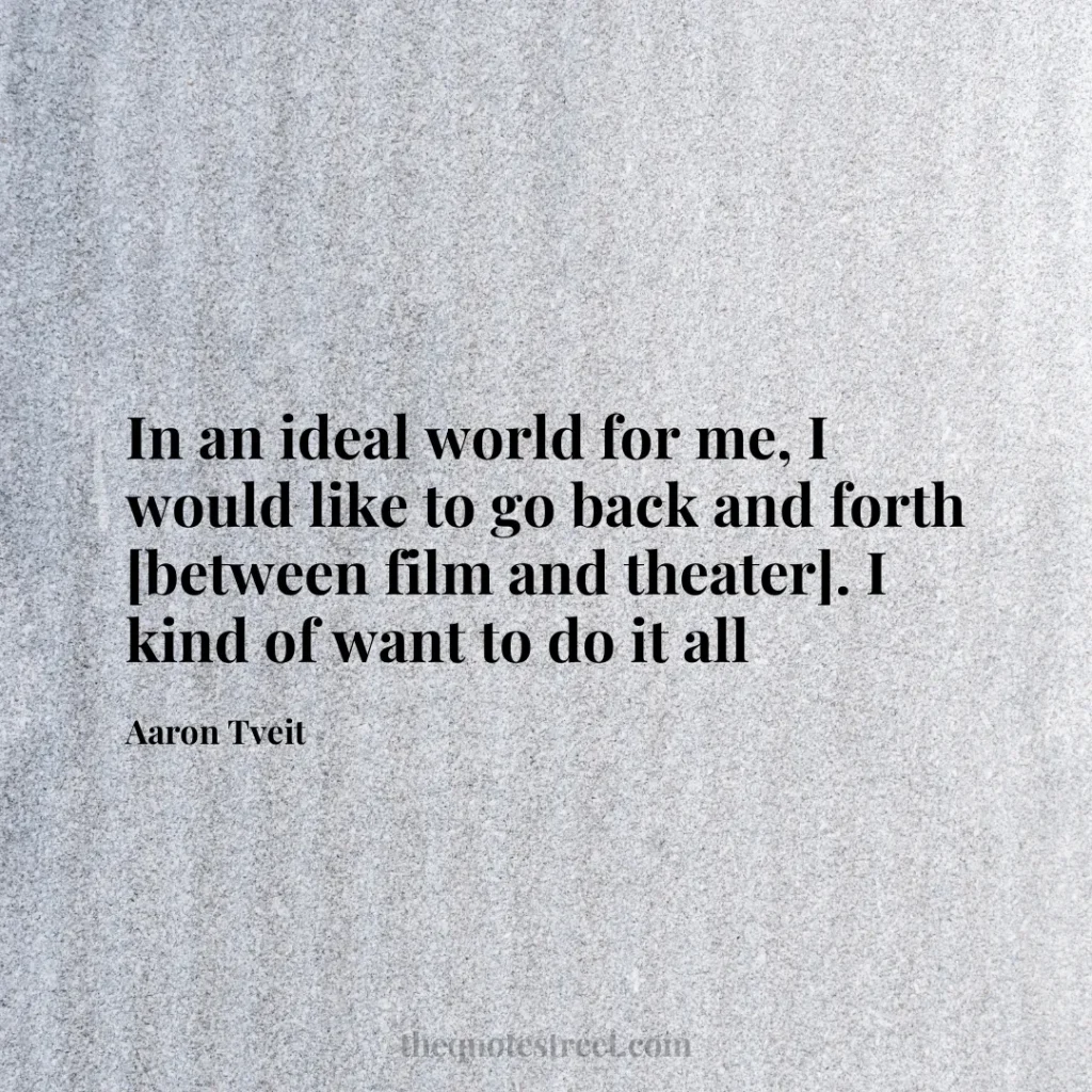 In an ideal world for me