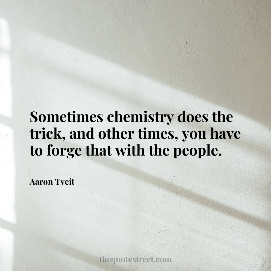 Sometimes chemistry does the trick