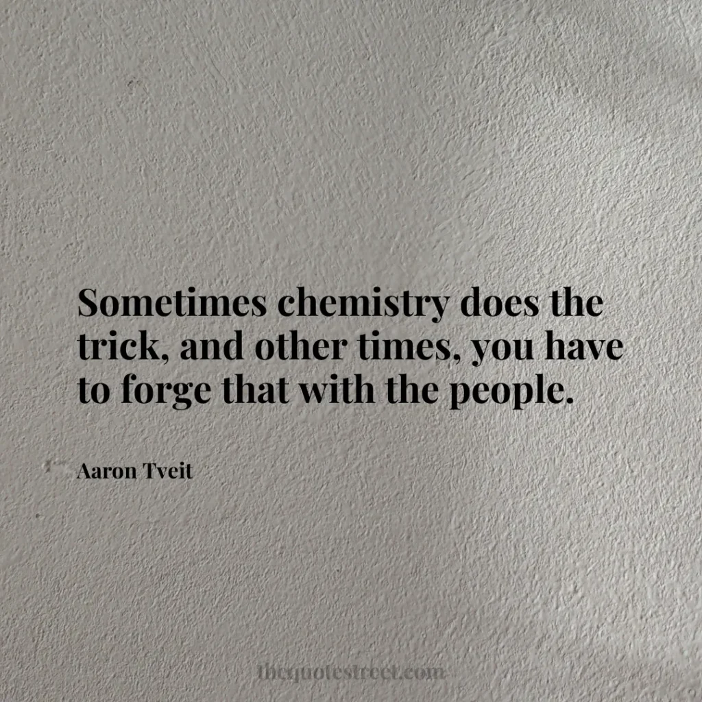 Sometimes chemistry does the trick