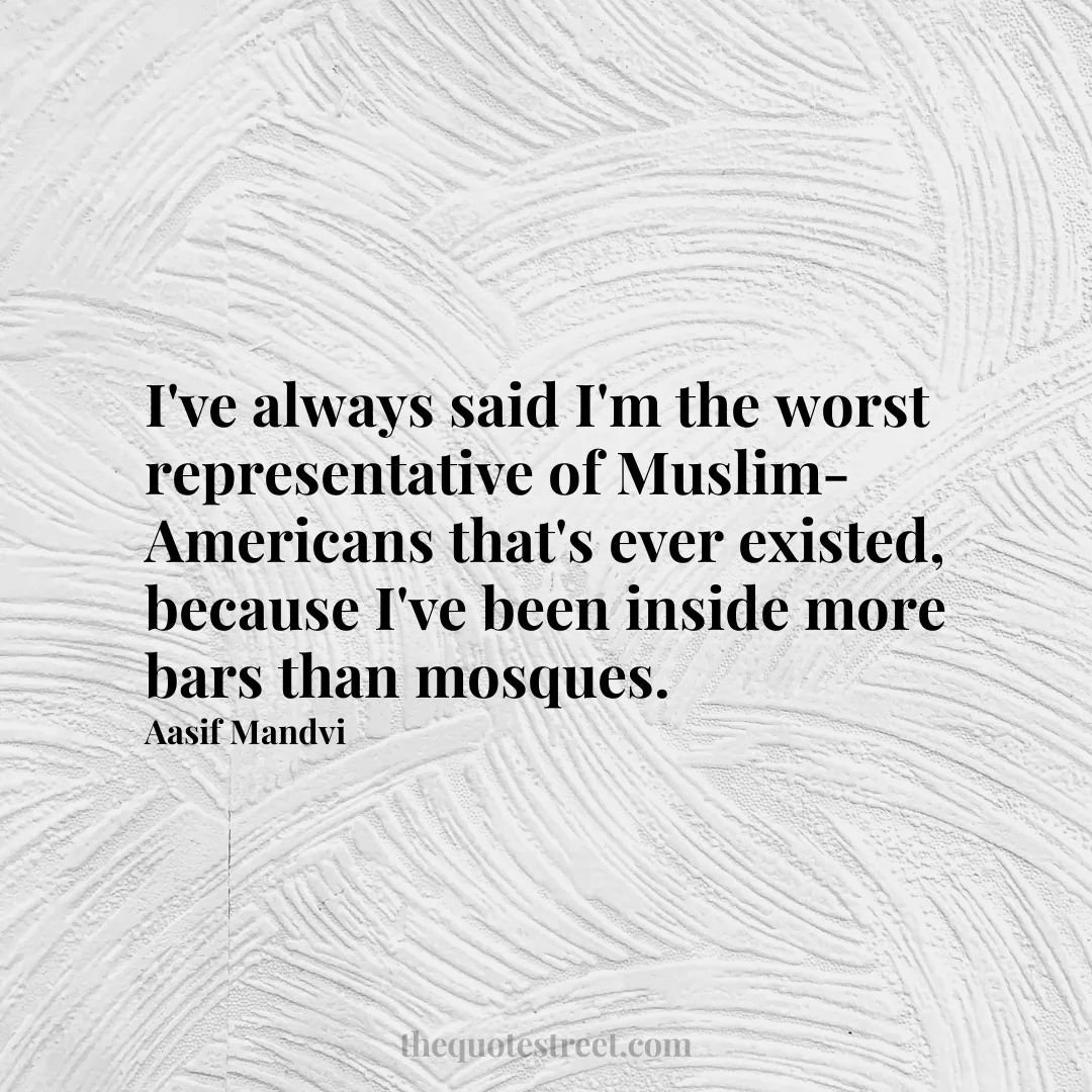 I've always said I'm the worst representative of Muslim-Americans that's ever existed