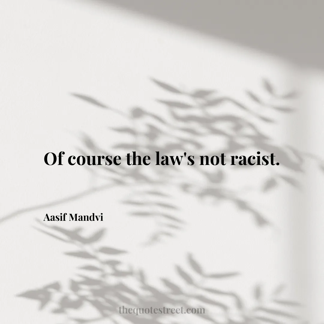 Of course the law's not racist. - Aasif Mandvi