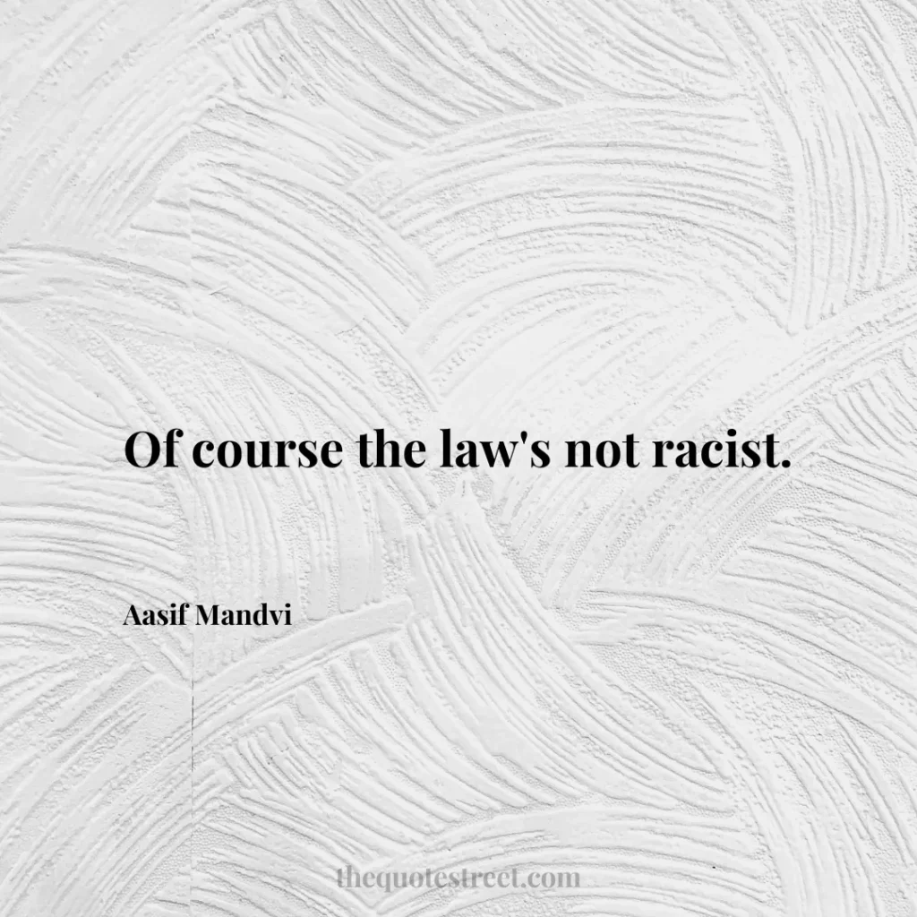 Of course the law's not racist. - Aasif Mandvi