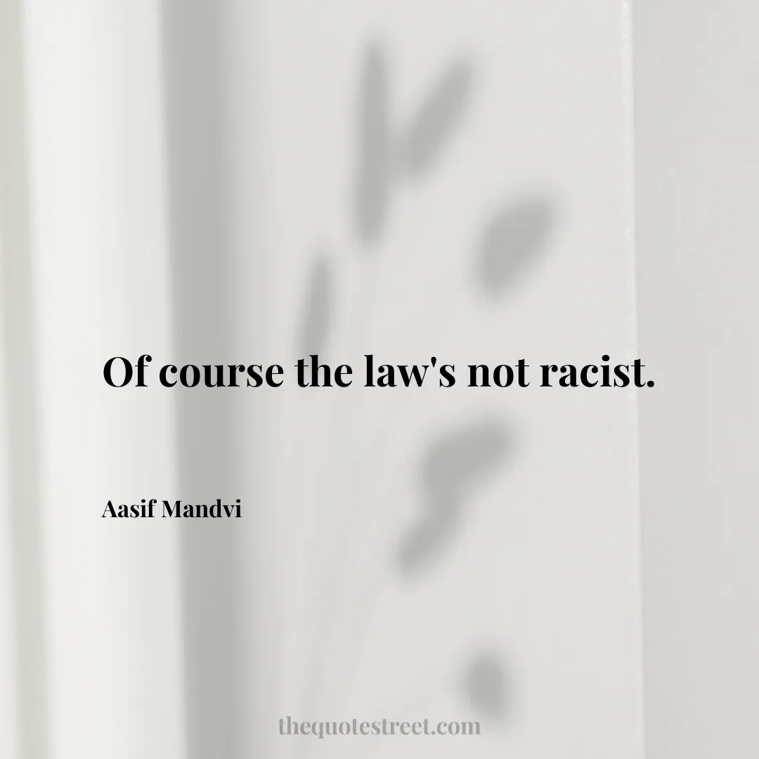 Of course the law's not racist. - Aasif Mandvi